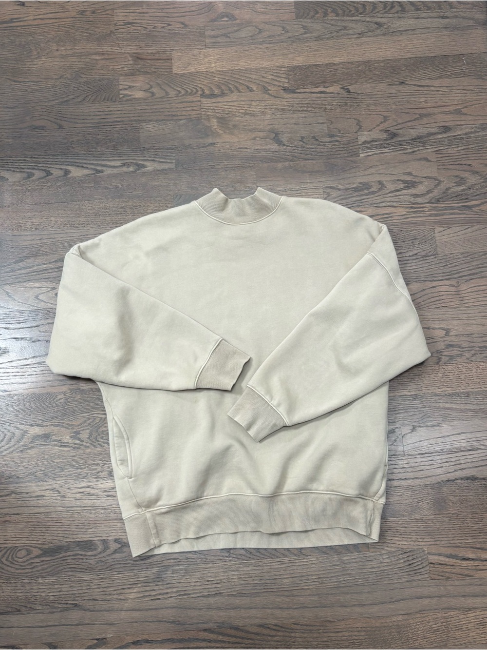 TNA Cream/ tan Mockneck Pullover